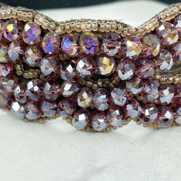 Beaded Faux Leather Stretch Belt Size Small S Womens - Picture 3 of 7